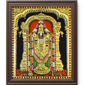 balaji with gold ornaments and standing