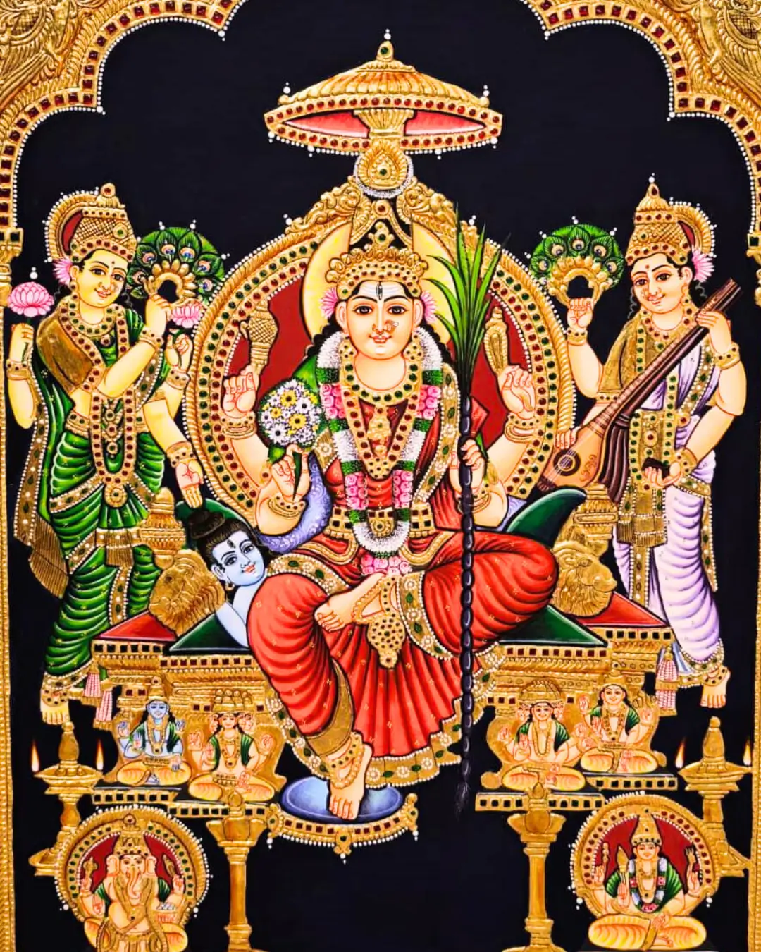 lalitha devi authentic handmade painting in atmakala art gallery