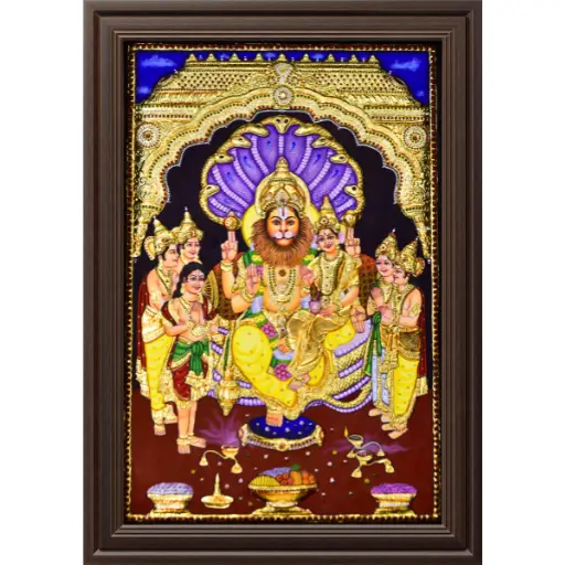 narasimaswamy tanjore painting in atmakala tanjore art gallery