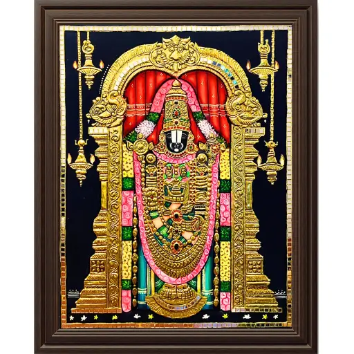 venkateshwara swamy tanjore painting