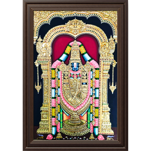 Venkateshwara Swamy Flat tanjore painting which resembles tirupathi lord
