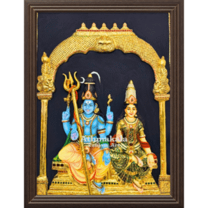 3dshiva parvathi tanjore painting at athmakala is one of the best painting ever