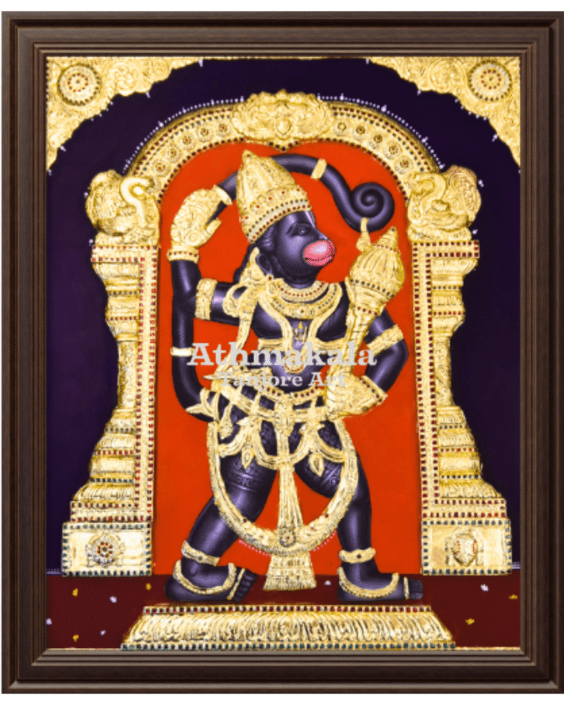 anjaneya swamy semi embossed painting of 2 by 3 feet