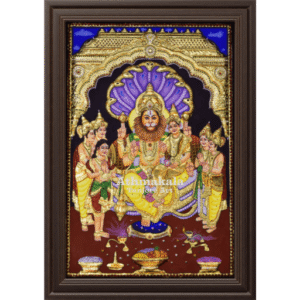 narasimha tanjore painting with lakshmi devi